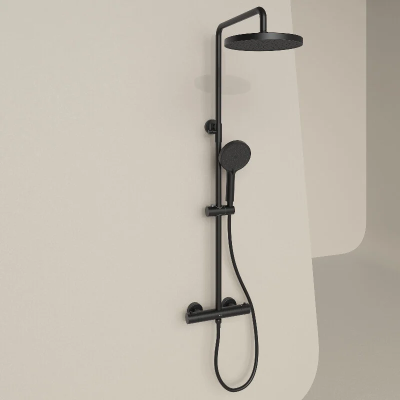 Sancos Душевая система Teo с термостатом черный SC11001MB – фотография-2