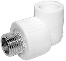 ФД Пласт 2162 Угольник PPR белый комби. НР 20 х 3/4" (412852) – фотография-1