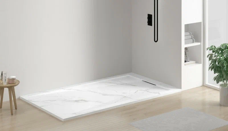 Esbano Душевой поддон Luxe ESP-LM128CB белый мрамор – фотография-2