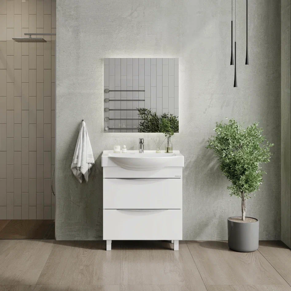 Onika Тумба с раковиной Навиа 80 напольная белая – фотография-3