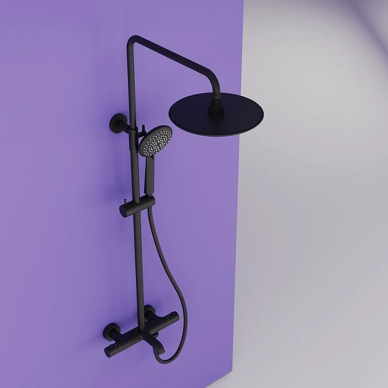 Sancos Душевая система Game с термостатическим смесителем чёрный матовый SC3001MB – фотография-3