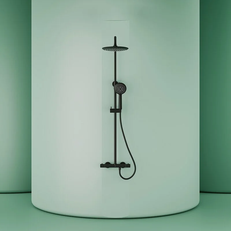 Sancos Душевая система Game с термостатом чёрный матовый SC3002MB – фотография-3