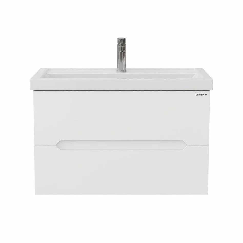 Onika Тумба под раковину Айленд 80 подвесная белая – фотография-7