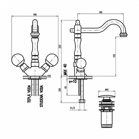 Rav Slezak Смеситель Brilliance BRILLIANCE121.5/8SM – картинка-3