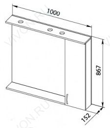 Aquanet Зеркальный шкаф "Донна 100" венге – фотография-3