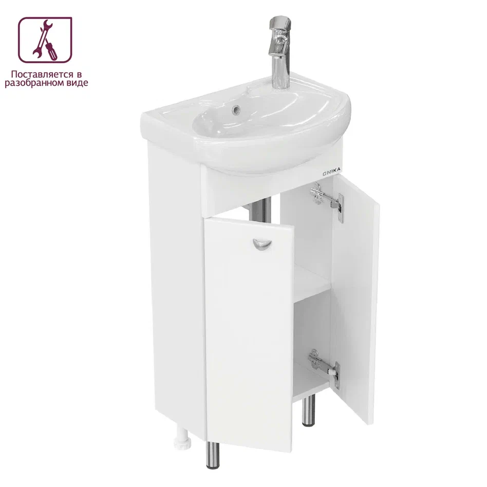 Onika Тумба под раковину Азов 40 напольная белая – фотография-8