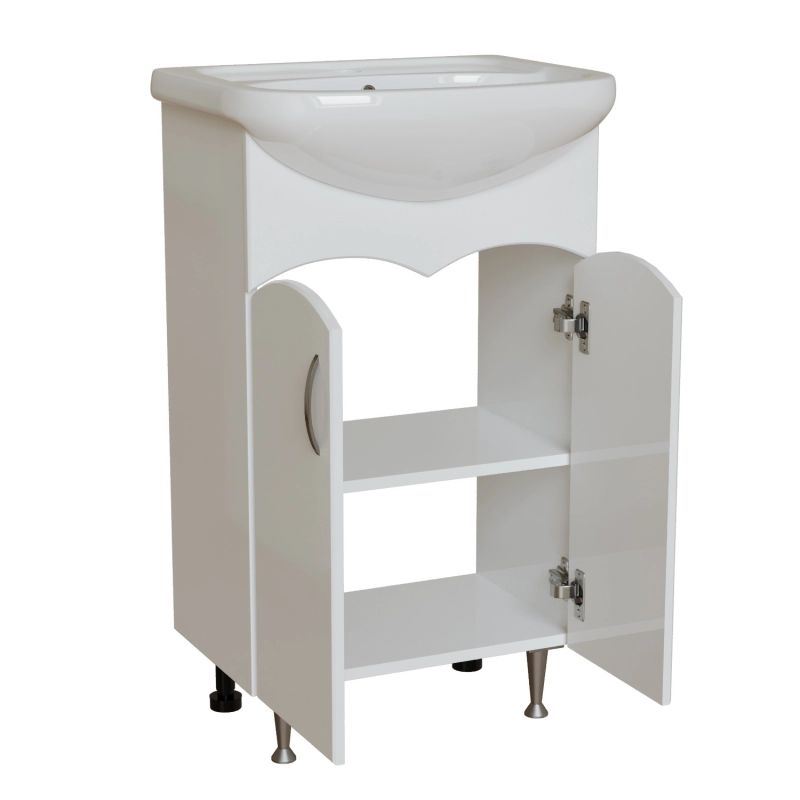 Mixline Тумба с раковиной Формат 50 белая – фотография-2