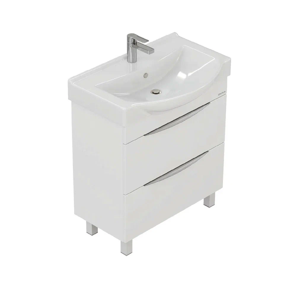 Onika Тумба с раковиной Навиа 65 напольная белая – фотография-2