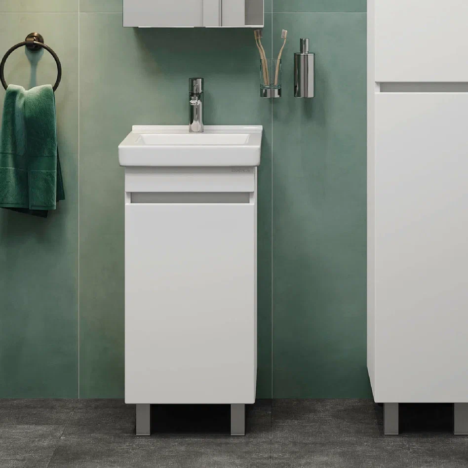 Onika Тумба под раковину Милтон Квадро 40 напольная белая – фотография-3