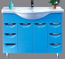 Misty Тумба для умывальника Жасмин 105 голубая, эмаль – фотография-1