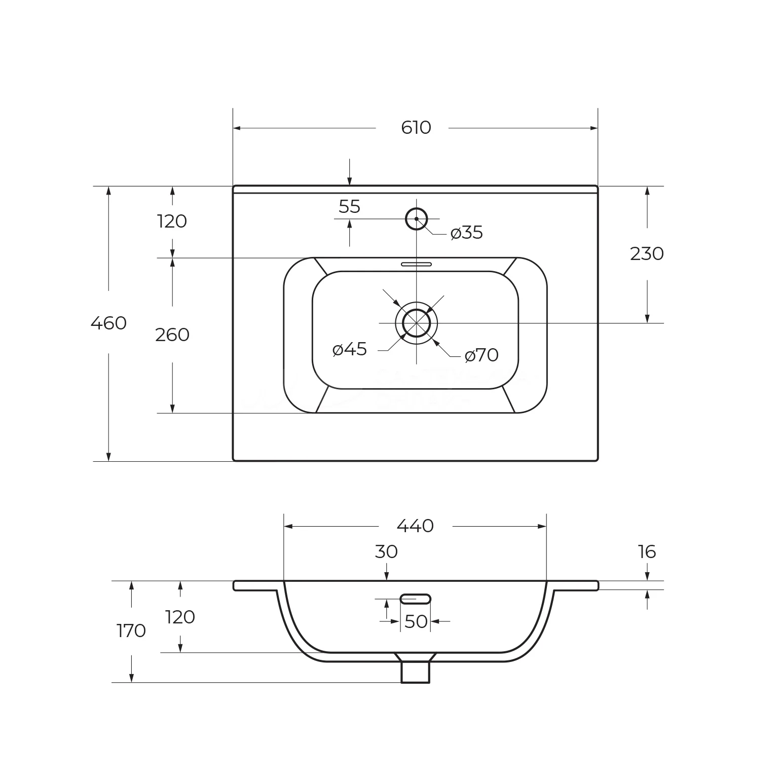 Cezares Мебельная раковина Duet 60 CZR-8095-60 белая глянцевая – фотография-2