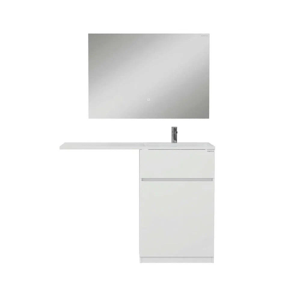 Onika Тумба под раковину Сорго 58 напольная под стиральную машину белая – фотография-12