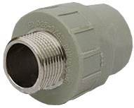 ФД Пласт 7545 Муфта PPR серая комби НР 32 х 1" (404469) – фотография-1