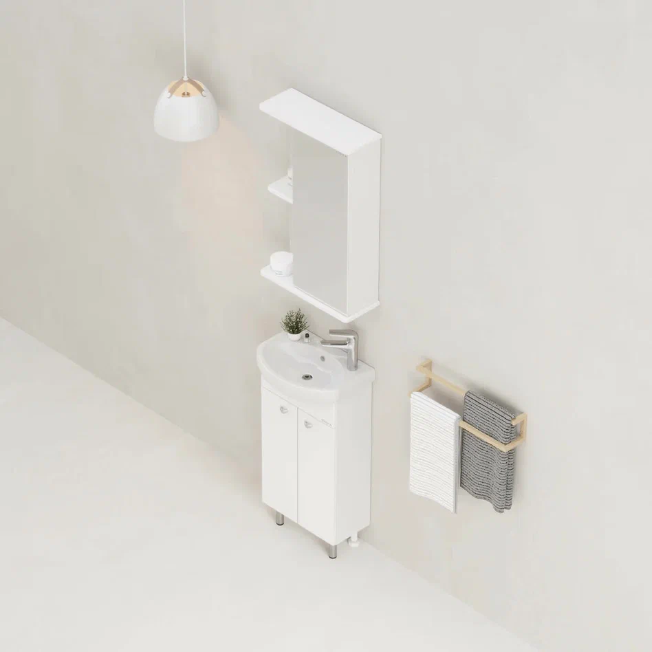 Onika Тумба с раковиной Азов 40 напольная белая – фотография-10