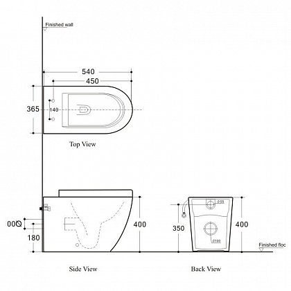 Aquanet Унитаз приставной Rimless Cetus-F BL-102N-FST – фотография-6