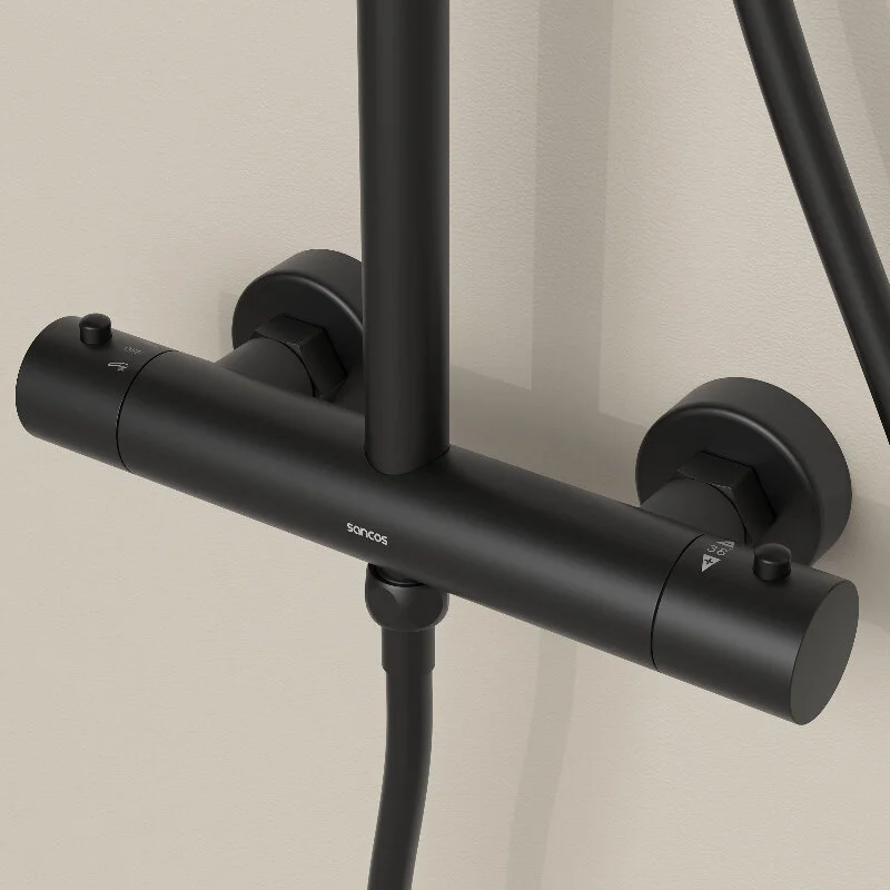 Sancos Душевая система Teo с термостатом черный SC11001MB – фотография-6