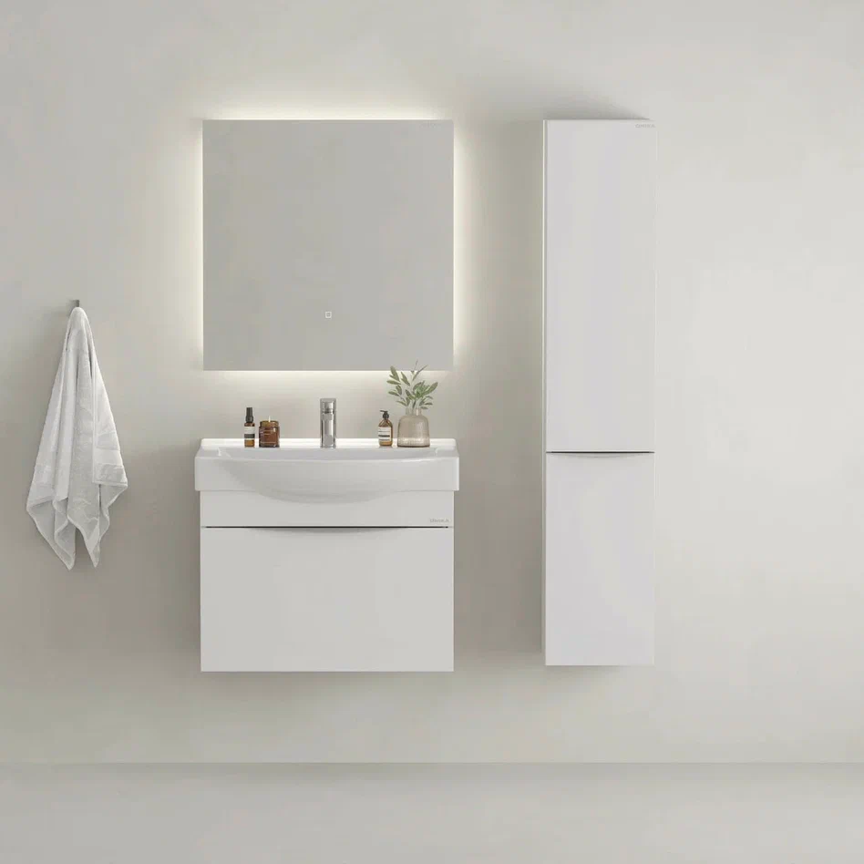 Onika Тумба с раковиной Навиа 80 подвесная белая – фотография-7