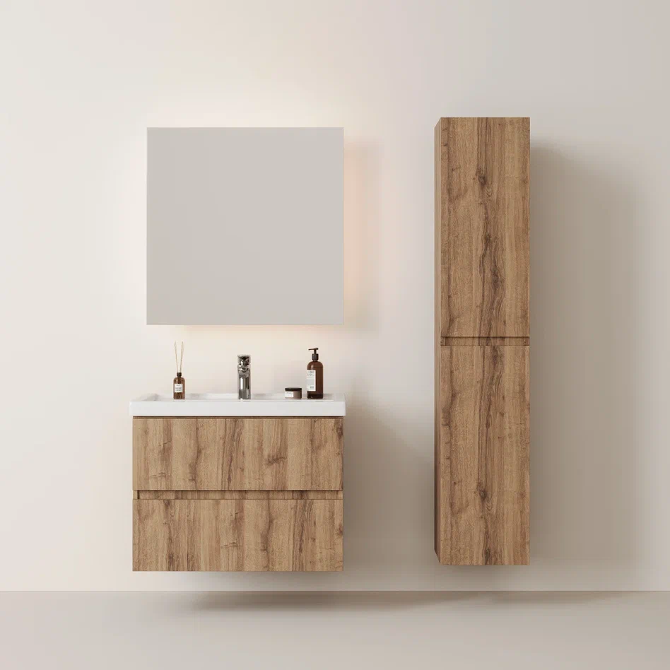 Onika Тумба с раковиной Дарон 80 подвесная дуб крафт золотой – фотография-8