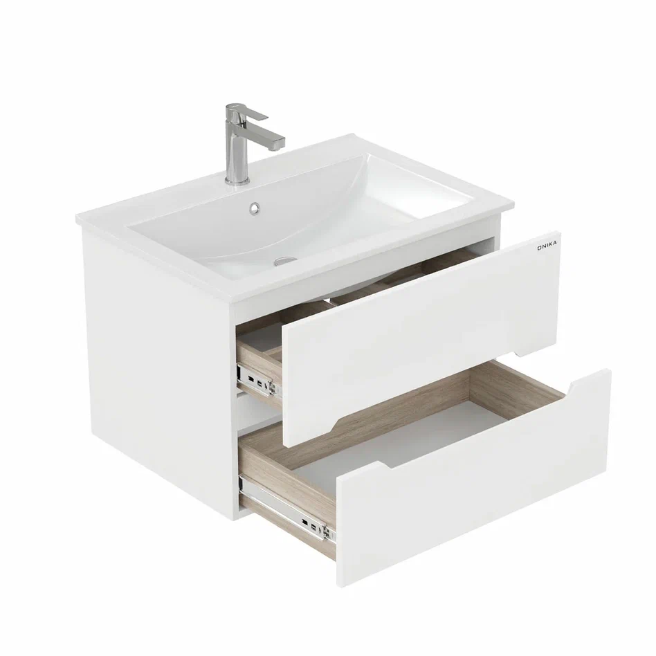 Onika Тумба под раковину Айленд 70 подвесная белая – фотография-4