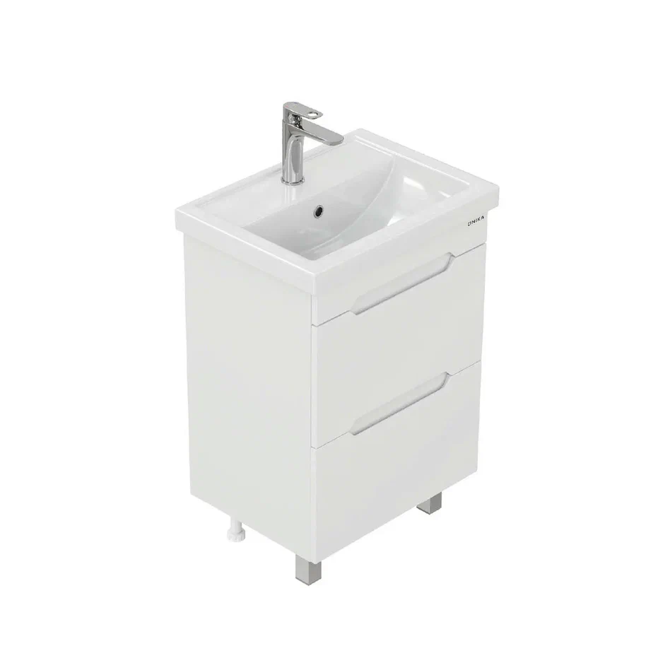Onika Тумба под раковину Айленд 60 напольная белая – фотография-8