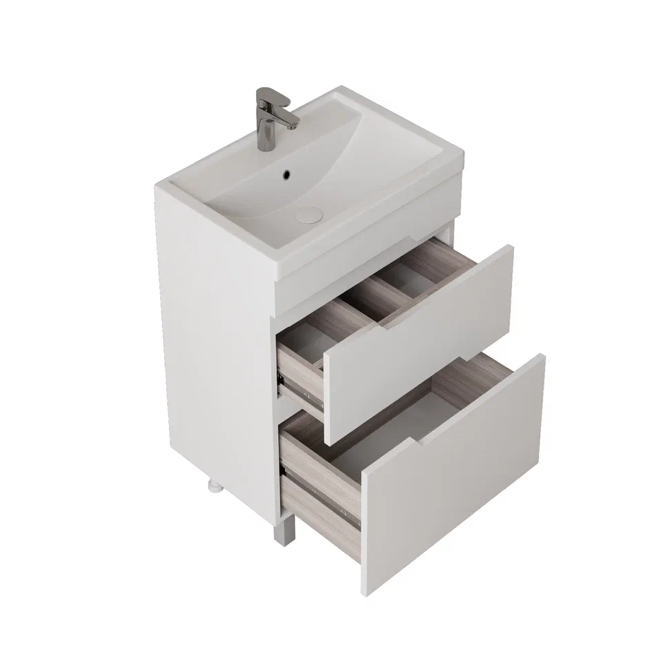 Onika Тумба с раковиной Ламина 80 напольная белая – фотография-11