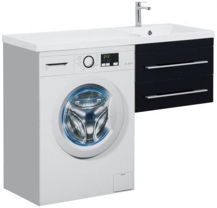 Aquanet Тумба с раковиной Верона 120 R подвесная черная – фото-1