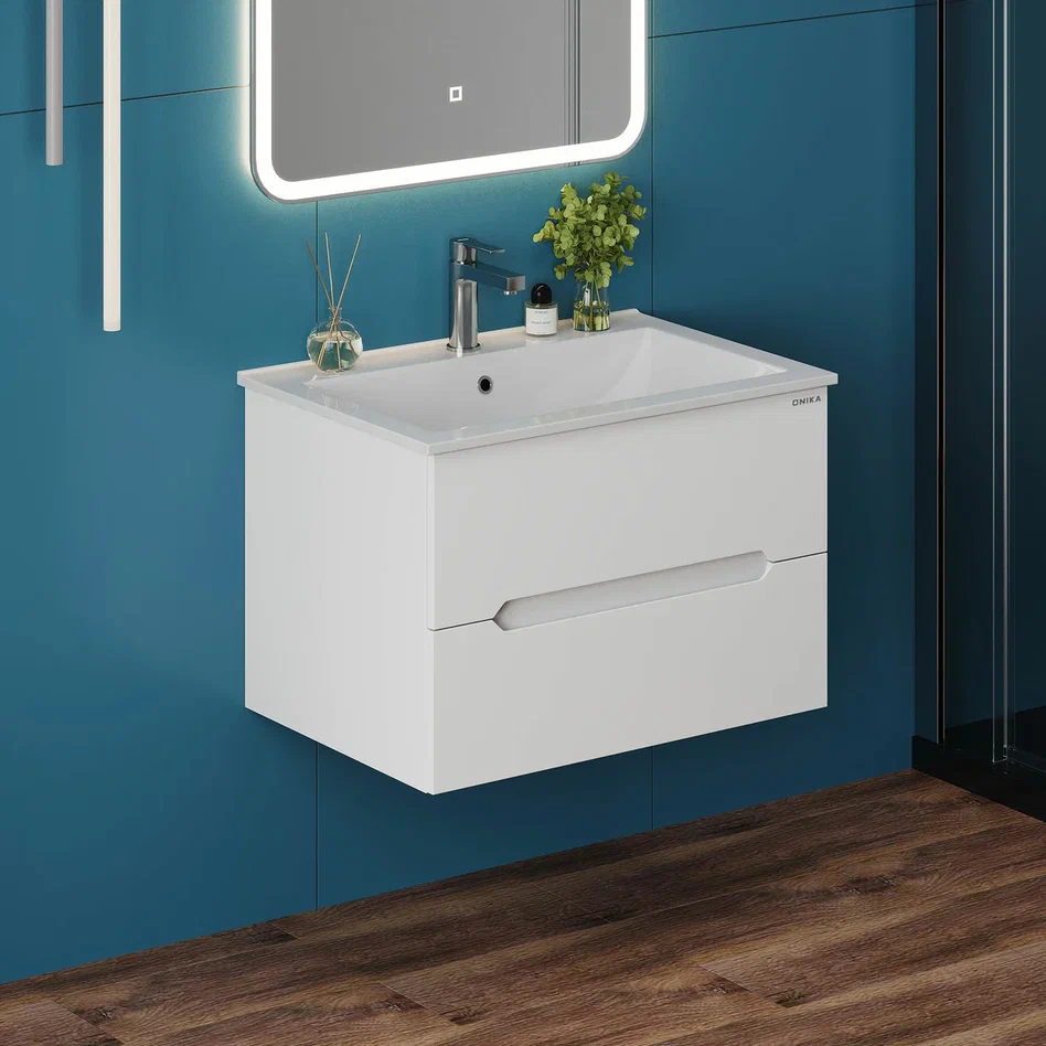 Onika Тумба под раковину Айленд 70 подвесная белая – фотография-2