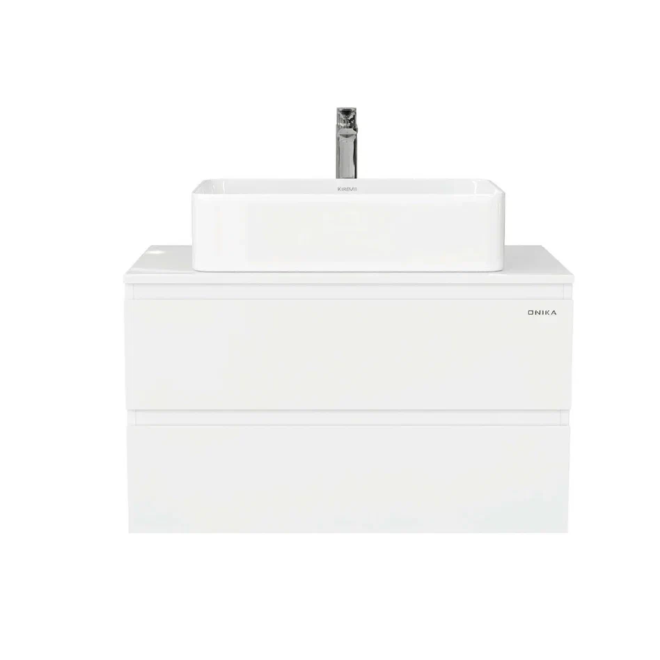 Onika Тумба с раковиной Алеста 80 подвесная белая – фотография-2