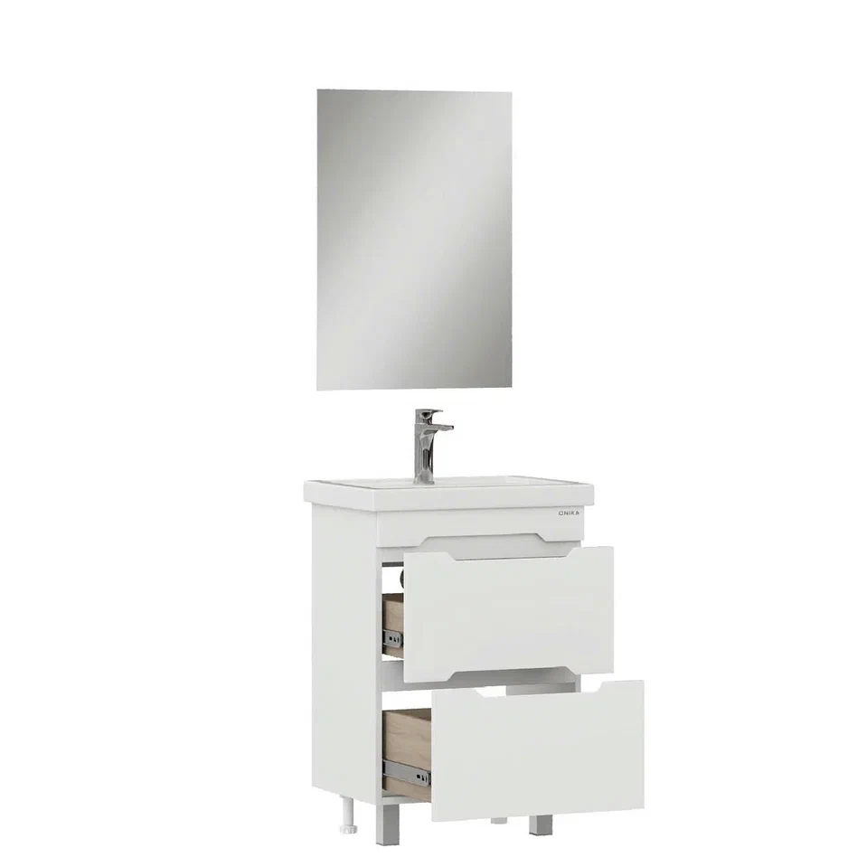 Onika Тумба под раковину Айленд 60 напольная белая – фотография-9