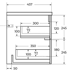 Cezares Тумба с раковиной Duet-N 120 подвесная CZR-8095-120 sapfiro – фотография-7