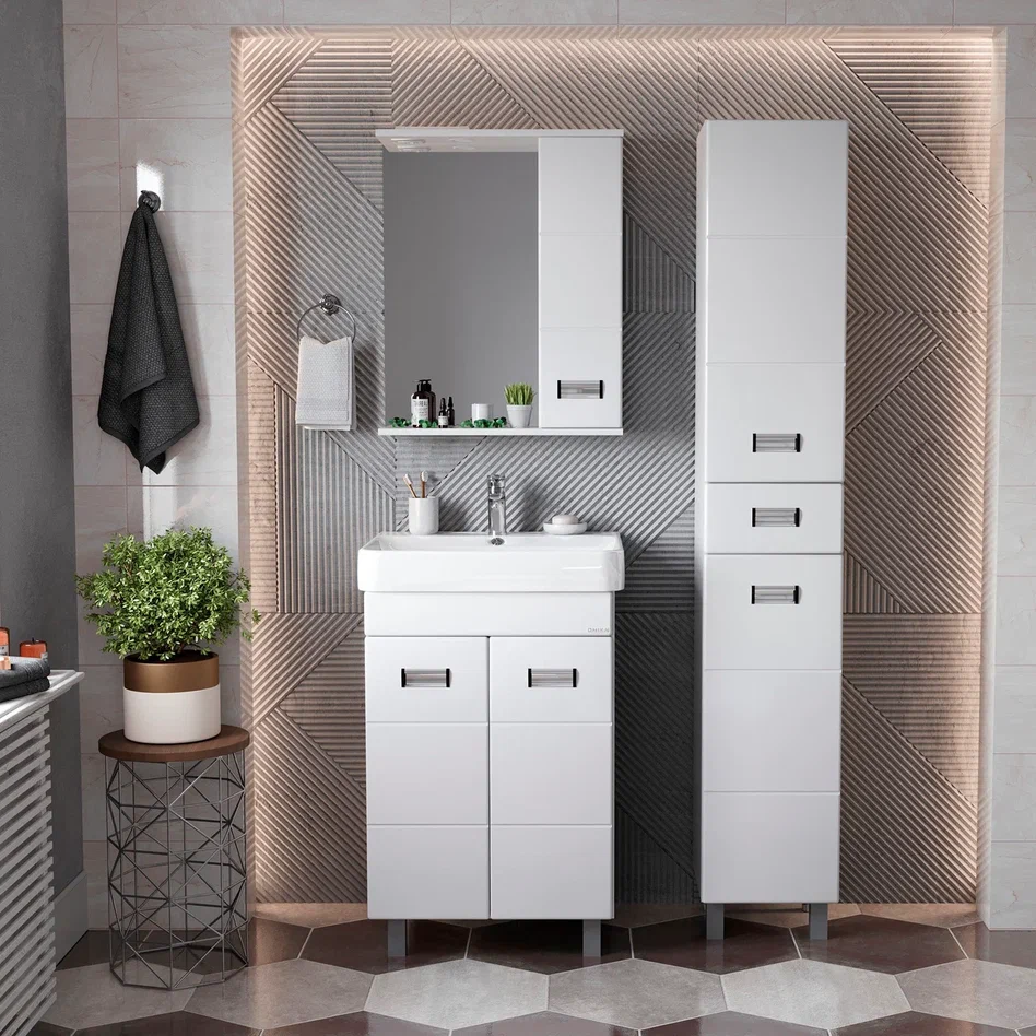 Onika Тумба под раковину Балтика-Квадро 60 напольная белая – фотография-5