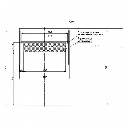 Aquanet Тумба с раковиной Токио 130 L подвесная – картинка-7