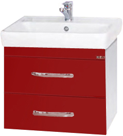 Misty Тумба с раковиной Эмилия 60 подвесная красная – фотография-1