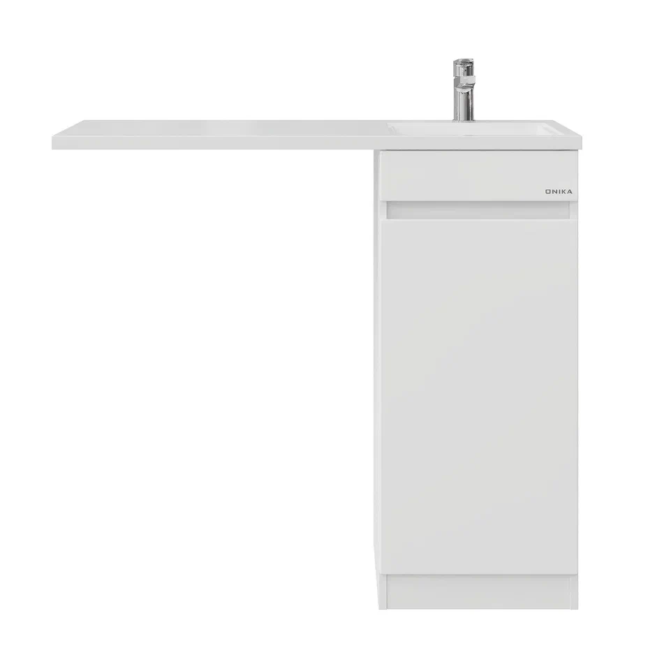 Onika Тумба под раковину Милтон Нова 38 напольная под стиральную машину белая – фотография-10