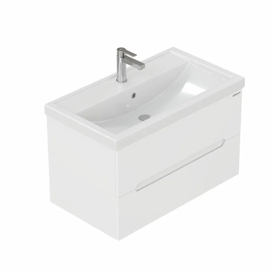 Onika Тумба под раковину Айленд 80 подвесная белая – фотография-8