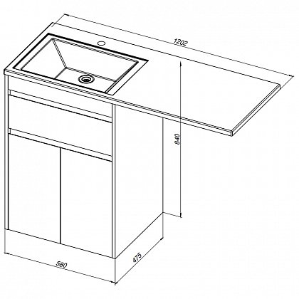 Aquanet Тумба с раковиной Токио 120 L напольная – картинка-13