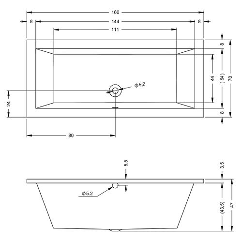 Riho Акриловая ванна LUGO 160x70 – картинка-3