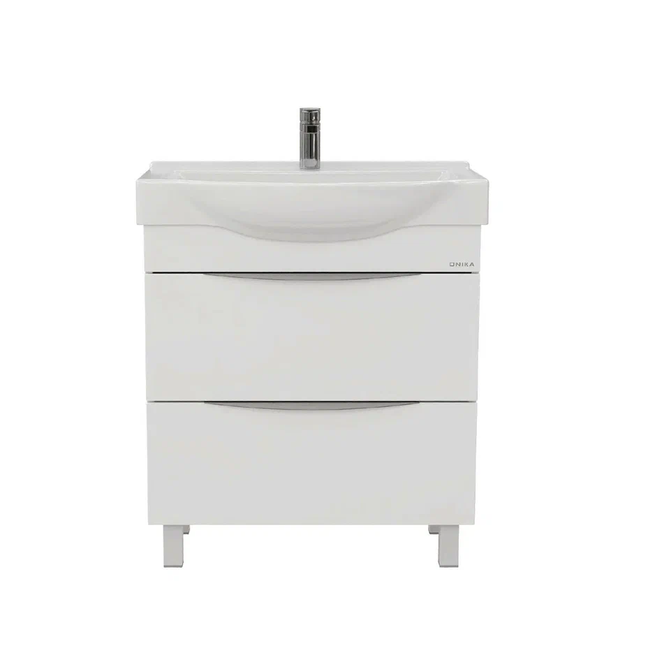 Onika Тумба с раковиной Навиа 65 напольная белая – фотография-13