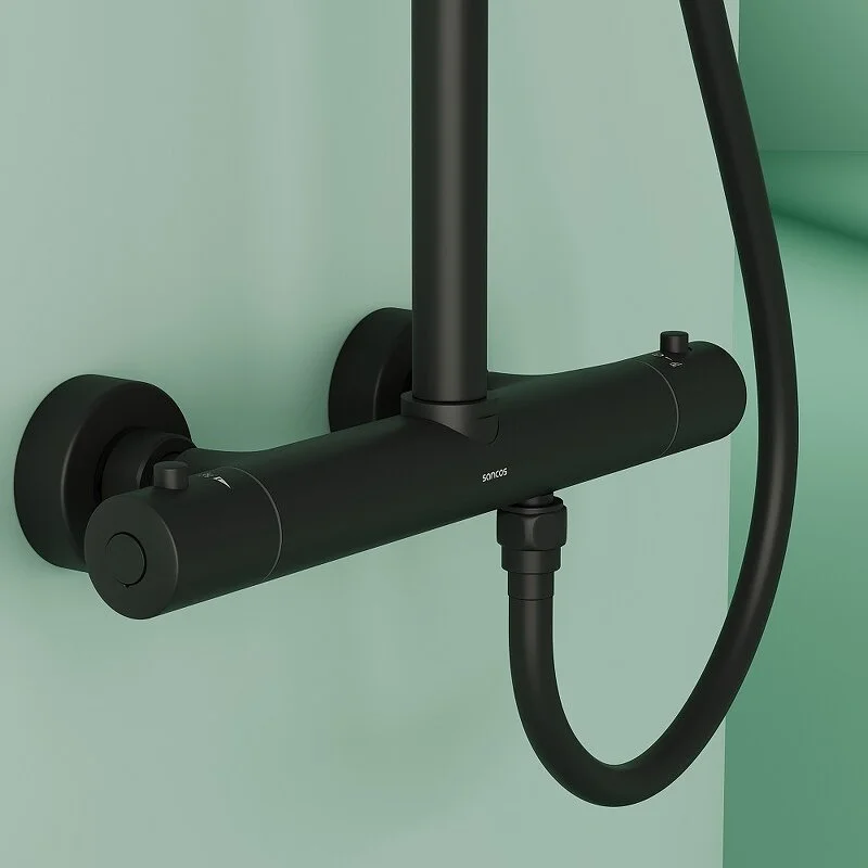 Sancos Душевая система Game с термостатом чёрный матовый SC3002MB – фотография-6