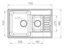 Granfest Мойка кухонная Quarz GF-Z21K Песочный – фотография-2