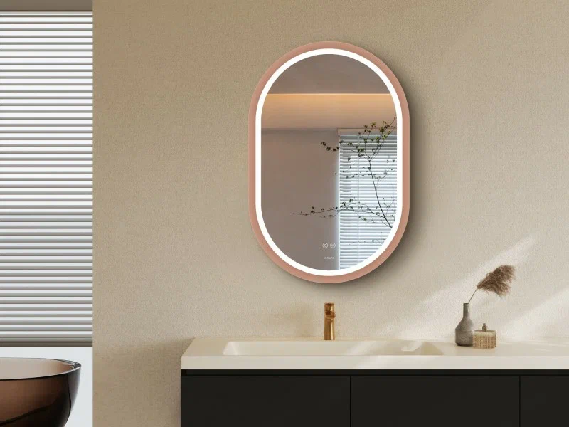 Esbano Зеркало со встроенной подсветкой ES-3310HVDG 50/90 розовое золото – фотография-3