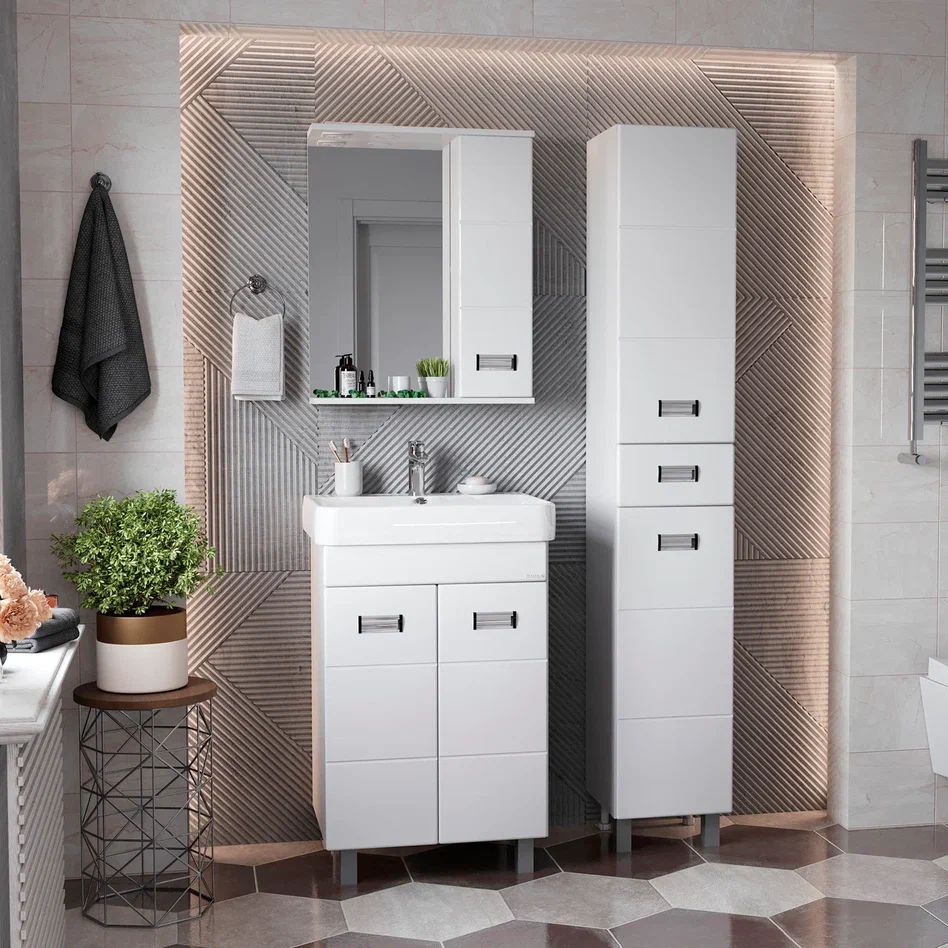 Onika Тумба под раковину Балтика-Квадро 60 напольная белая – фотография-6