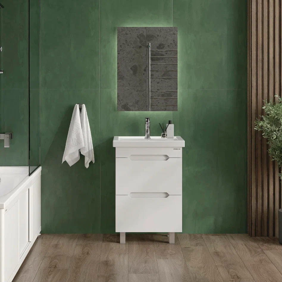 Onika Тумба под раковину Айленд 60 напольная белая – фотография-3
