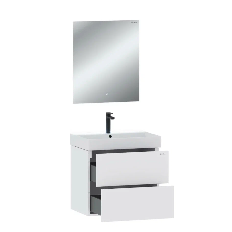 Onika Тумба под раковину Эсквана 65 подвесная белая – фотография-11