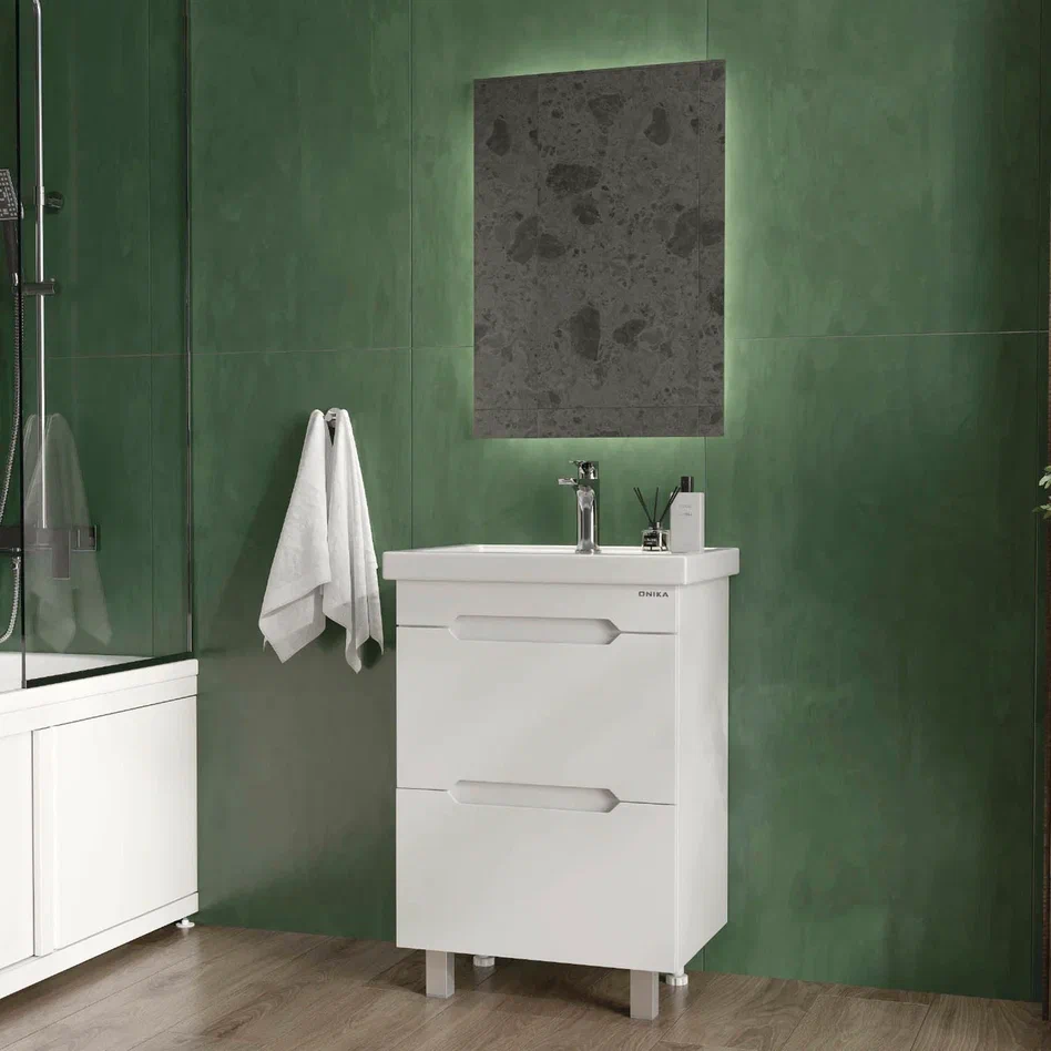 Onika Тумба под раковину Айленд 60 напольная белая – фотография-4