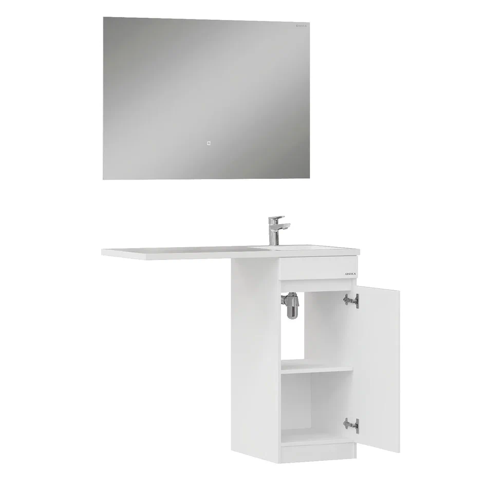 Onika Тумба под раковину Милтон Нова 38 напольная под стиральную машину белая – фотография-12