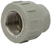 ФД Пласт 7540 Муфта PPR серая комби ВР 20 х 1/2" (413035) – фотография-1