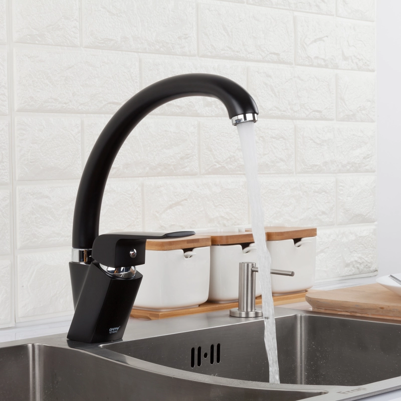 Gappo Смеситель для кухни 35к G4150 чёрный – фотография-2