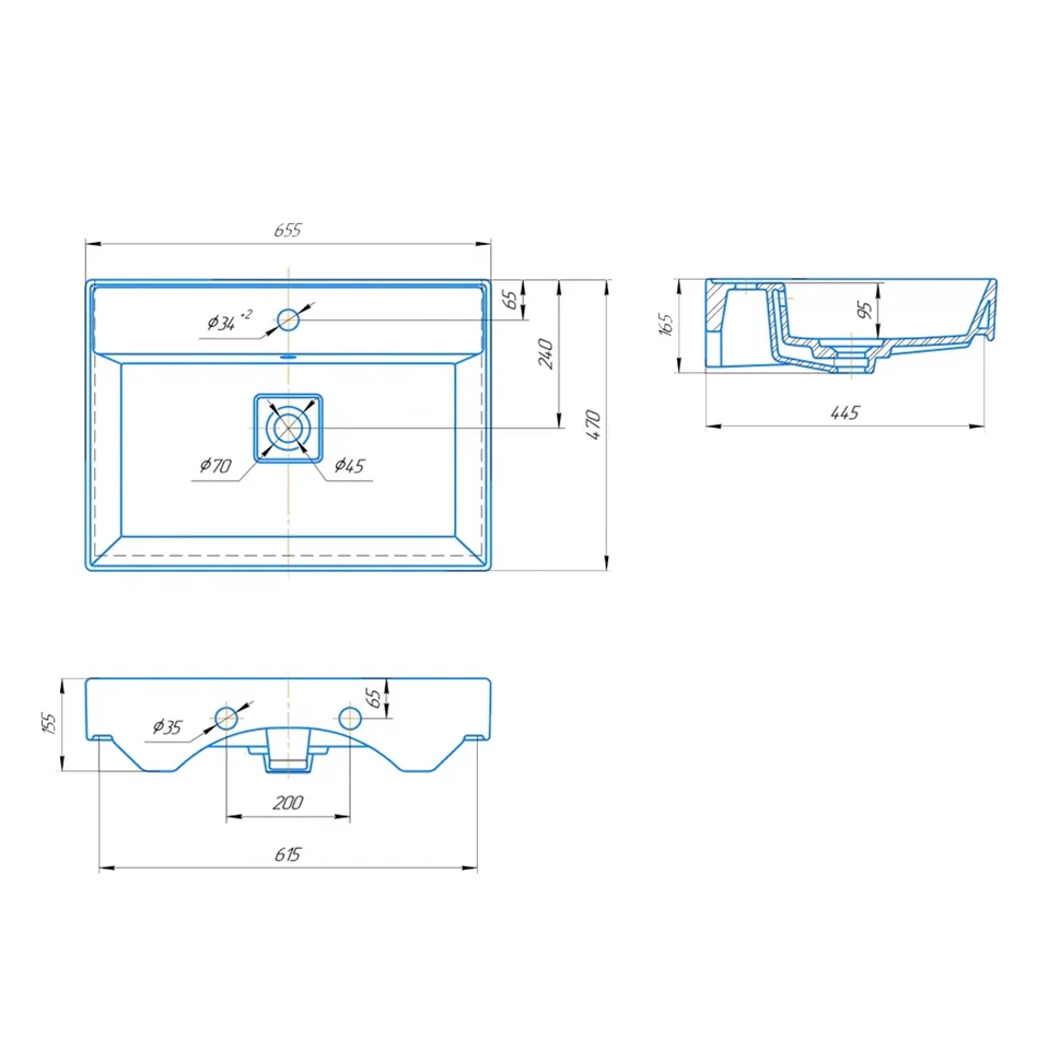 Onika Тумба с раковиной Эсквана 65 подвесная белая – фотография-15