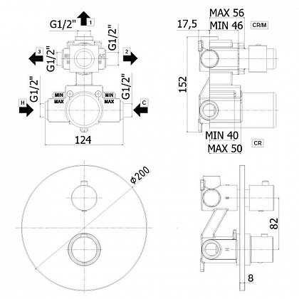 Paffoni Смеситель для душа Light LIQ019CR (с внутренней частью) – фотография-2